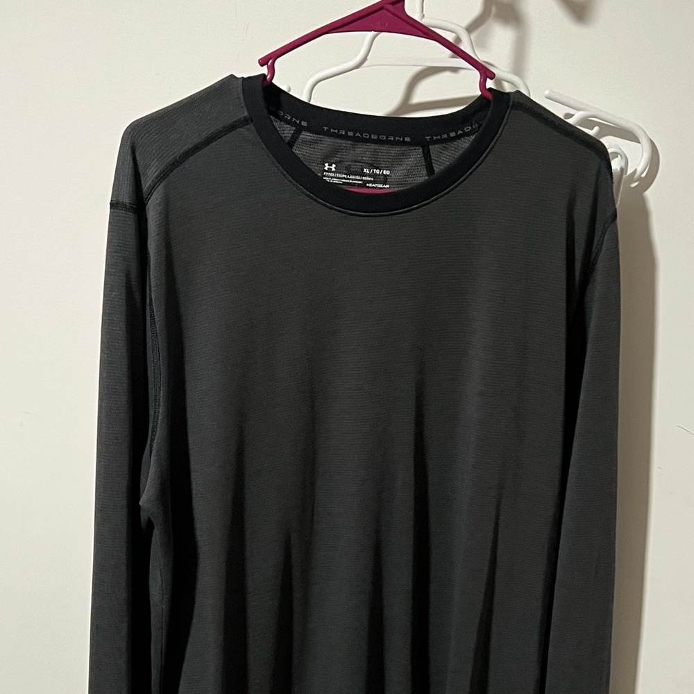 Under Armour Men's Charcoal Threadborne Long Sleeve Tee